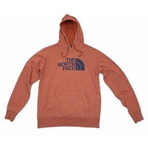 The North Face Hoodie Mens Size Small Classic Spellout Pullover Hoodie Orange